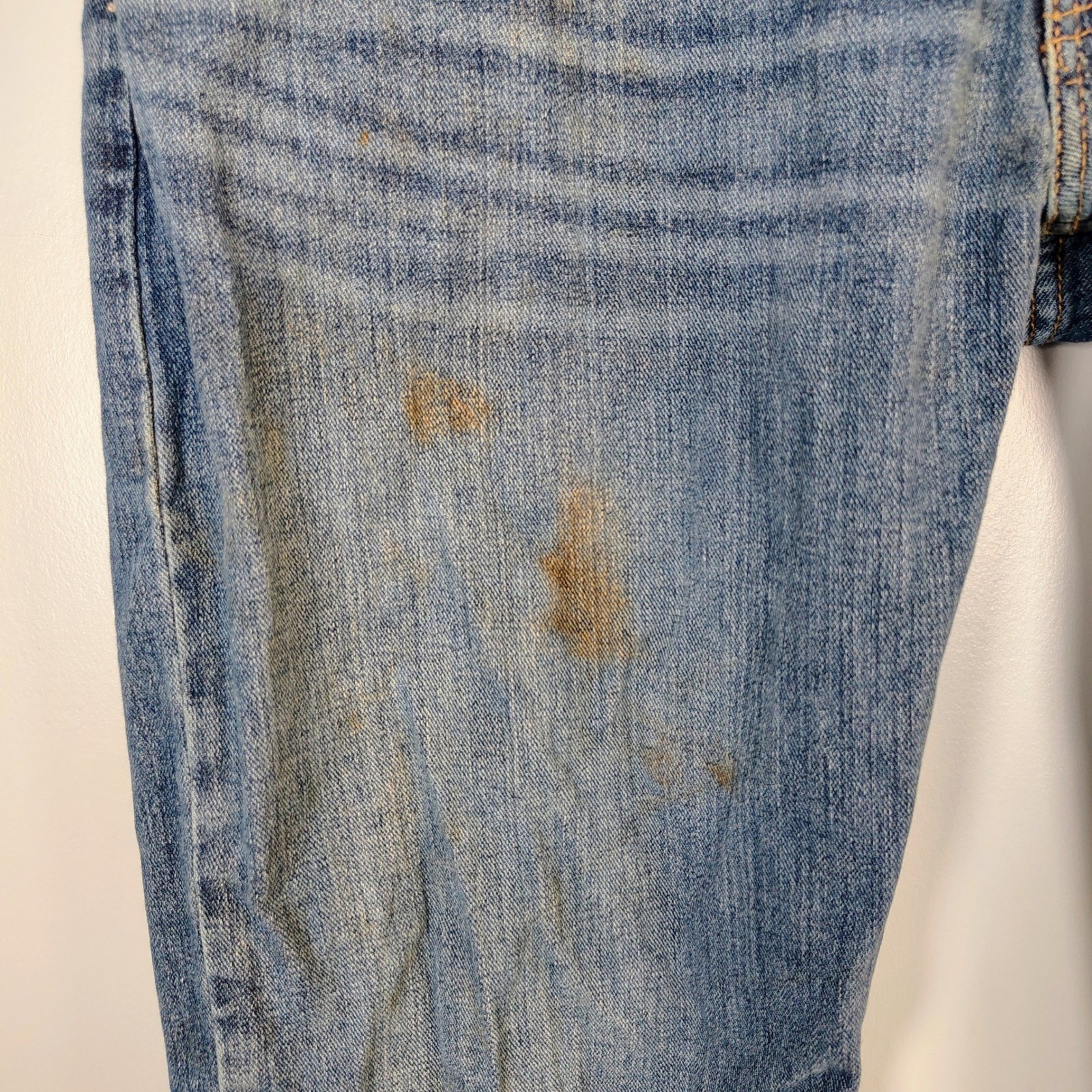 Ariat M2 Legacy Mens Relaxed Boot Cut Jeans 36×36 Blue Denim Stained Workwear