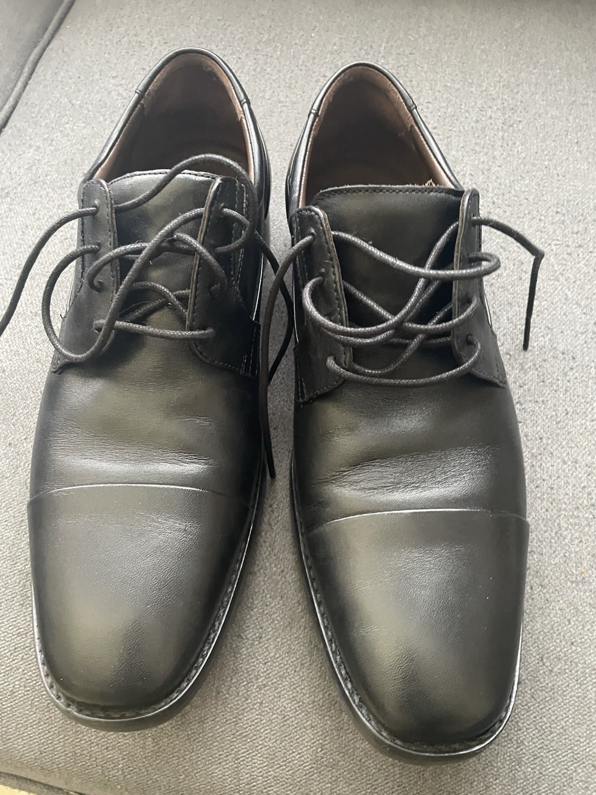 Johnston & Murphy Men’s Black Leather Cap Toe Lace-Up Oxford Dress Shoes 9