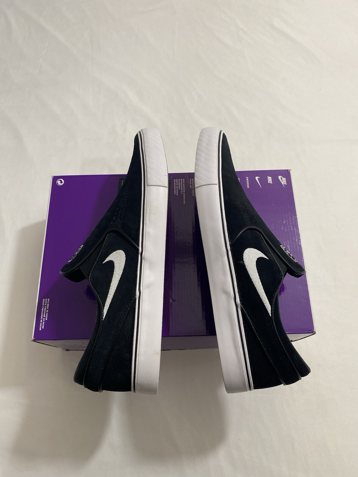 New Mens Size 11.5 Black White Nike SB Janoski+ Slip Skate Shoes FN5893 001