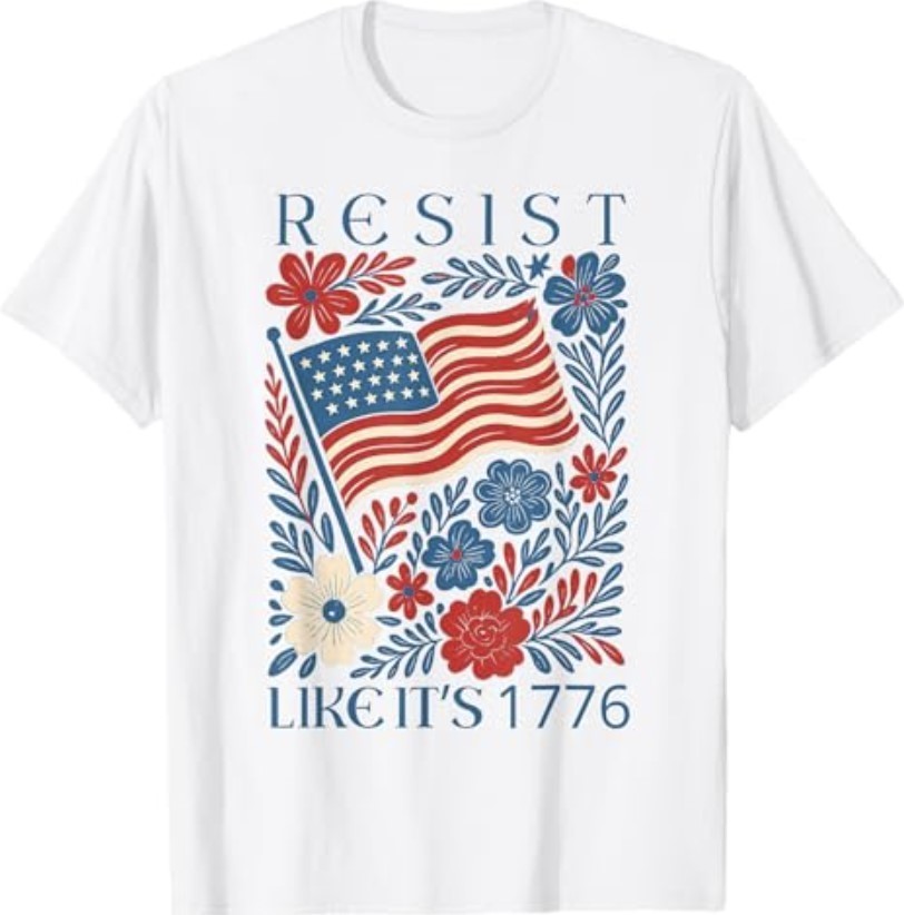 Vintage Boho Floral Subtle Resist Like It’s 1776 250 Years T-Shirt