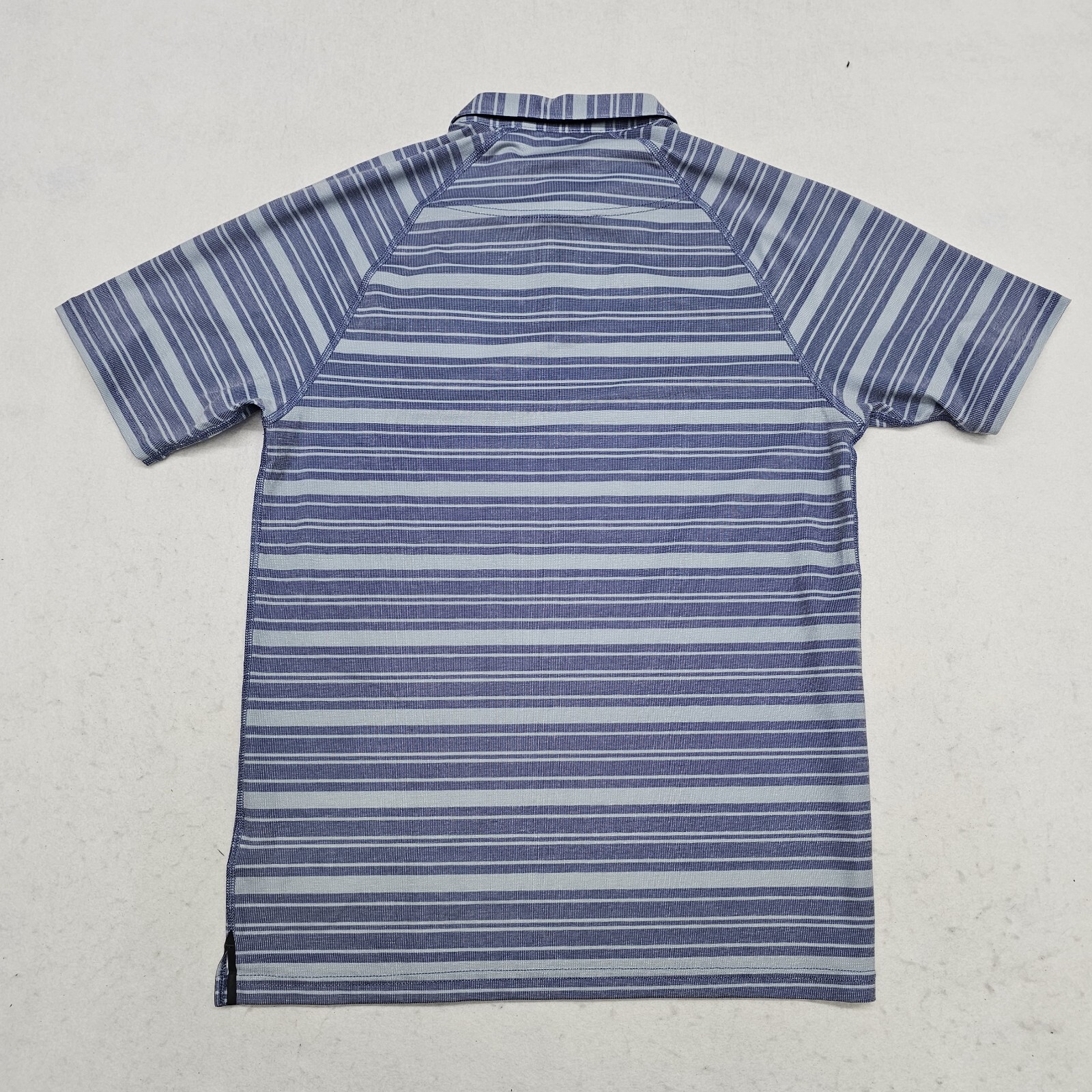 RHONE Mens Small Blue Delta Pique Stripe Polo Mesh Fabric