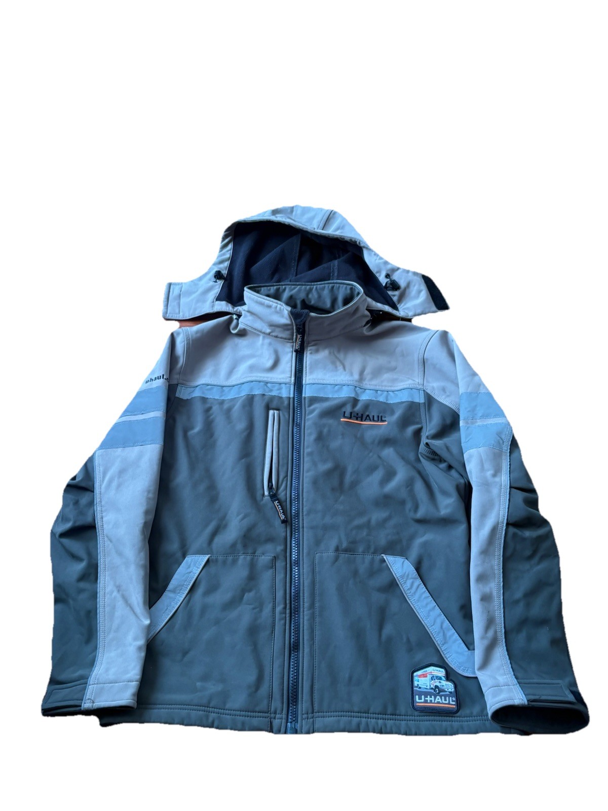 U-Haul Employee Uniform Jacket Softshell Reflective Work Coat L Hooded
