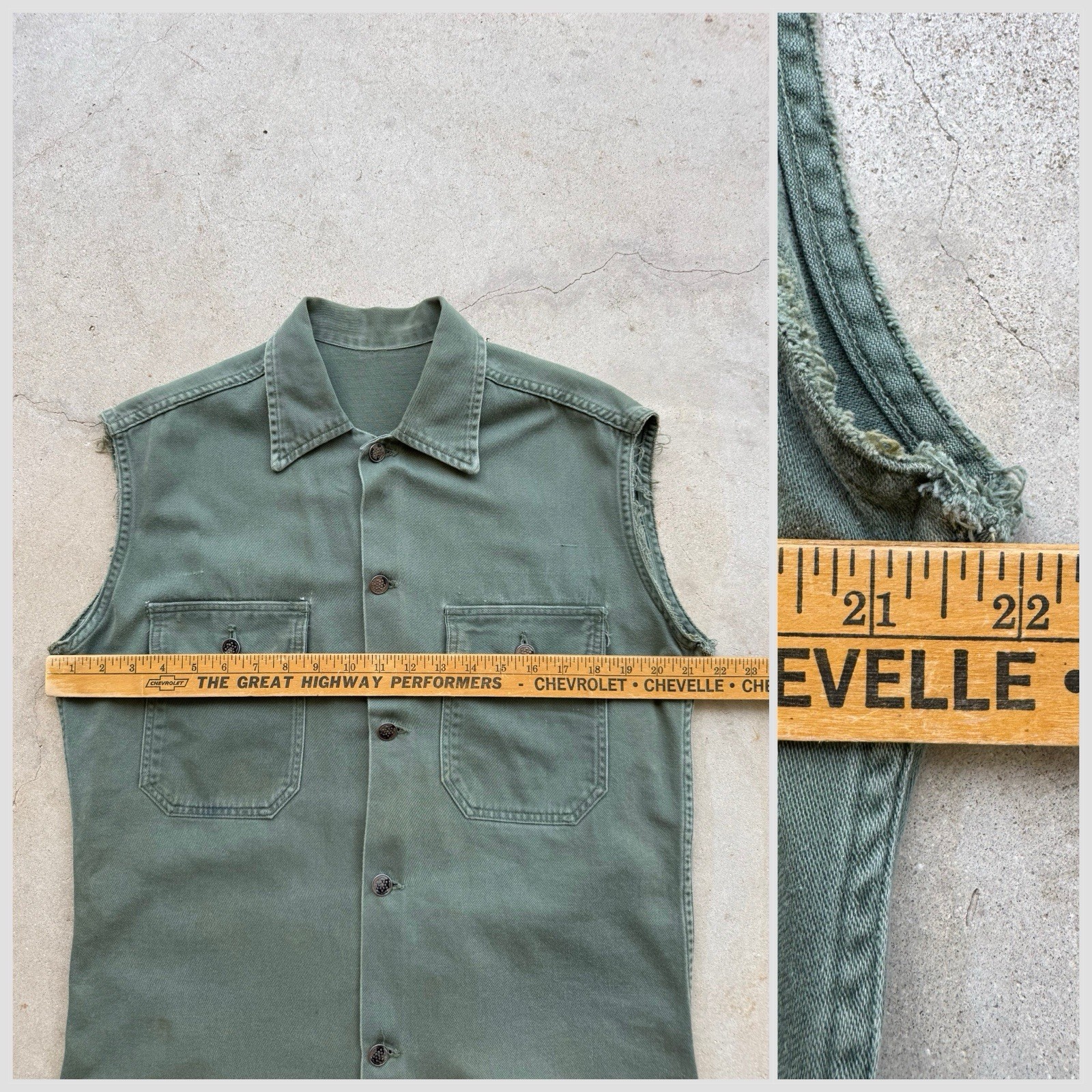1950s Vtg Korean War US Army 13 Star Utility Shirt Military Punk Rock Skate 50s
