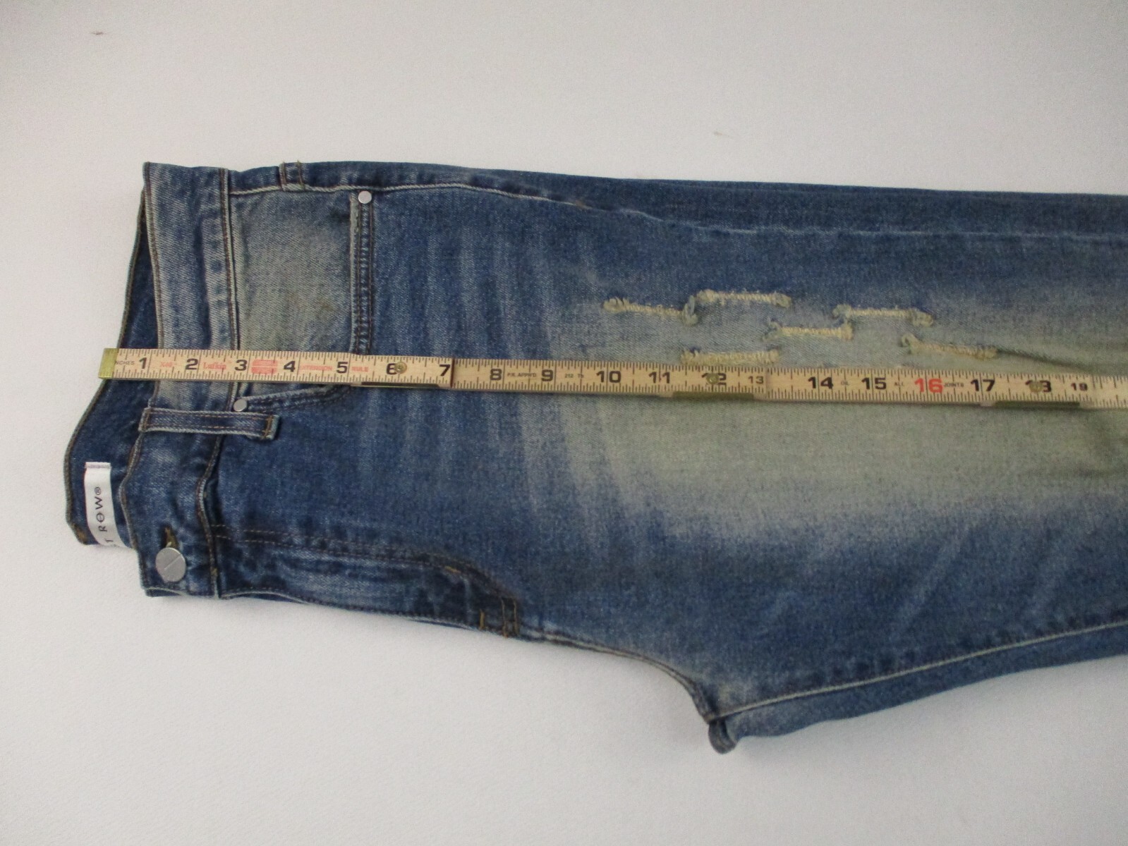First Row Men’s Jeans 34 Blue Denim Distressed Designer Bootcut 34×33