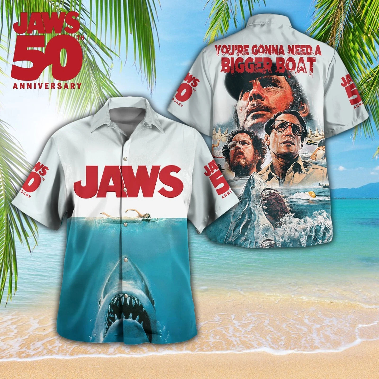 Jaws 3D Hawaiian Shirt
