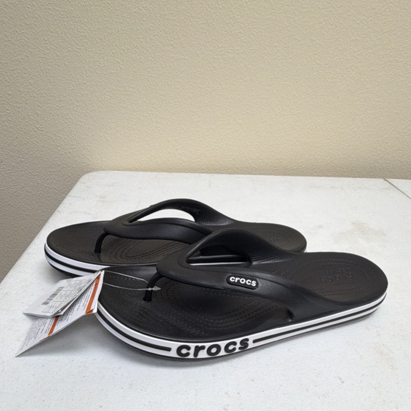 Crocs Bayaband Flip Men’s Thong Sandals Black Comfort Slip On Synthetic Size 10