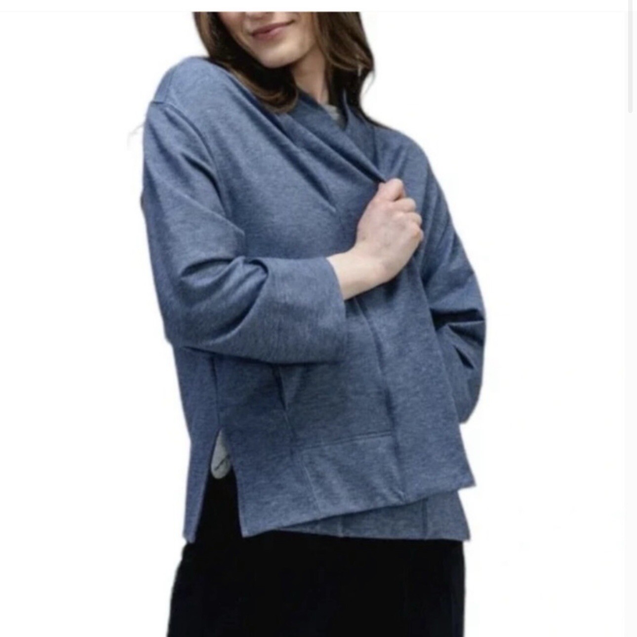 Ministry Of Supply Fusion Terry Cardigan Heathered Blue Oversized Size S NEW
