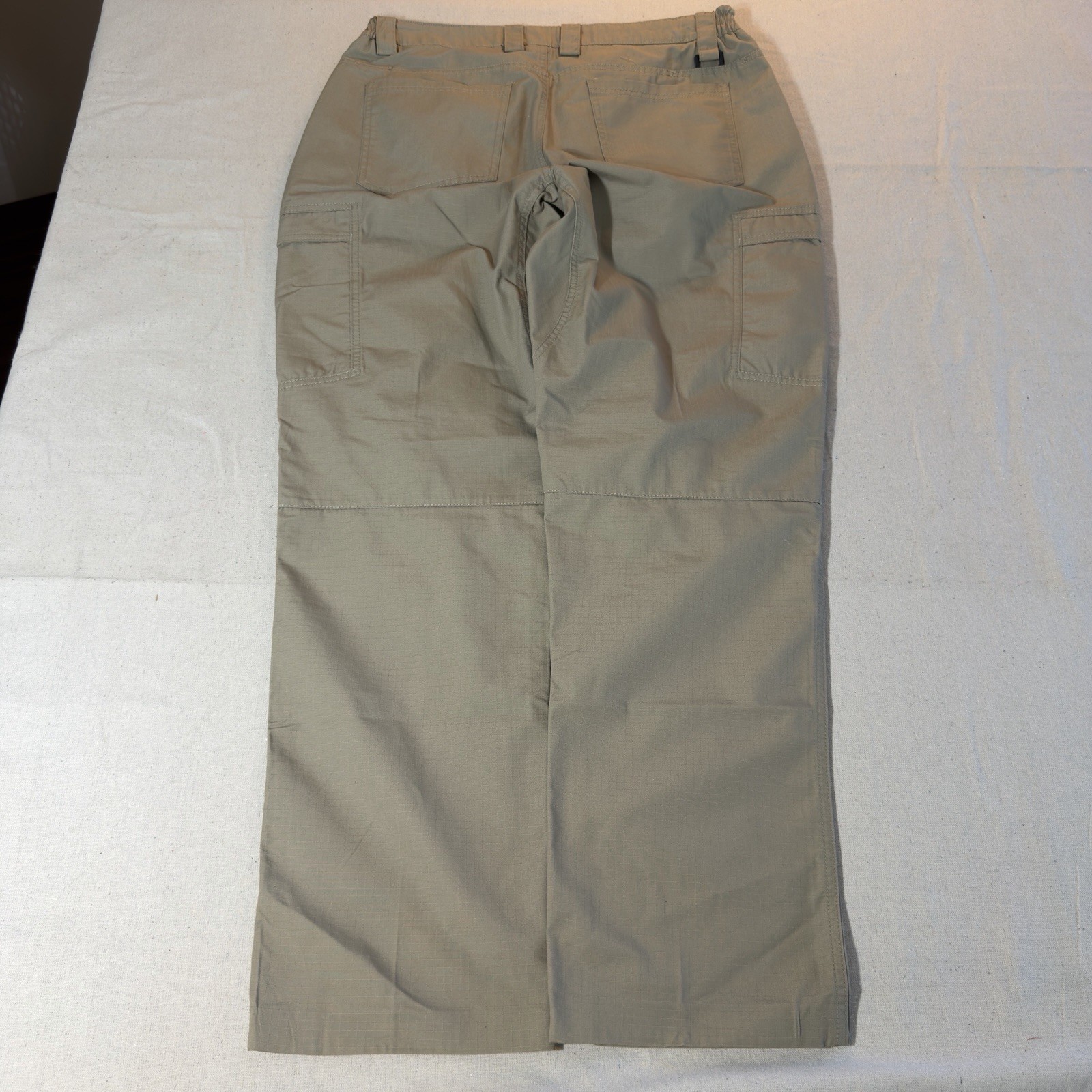 Free Soldier Men’s Beige Ripstop Cargo Pants Straight Leg Elastic Waist 36
