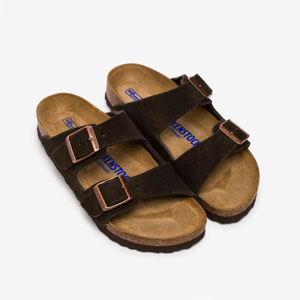 Birkenstock Arizona Suede Mocha Soft Footbed Sandals Women’s Shoes Medium/Narrow