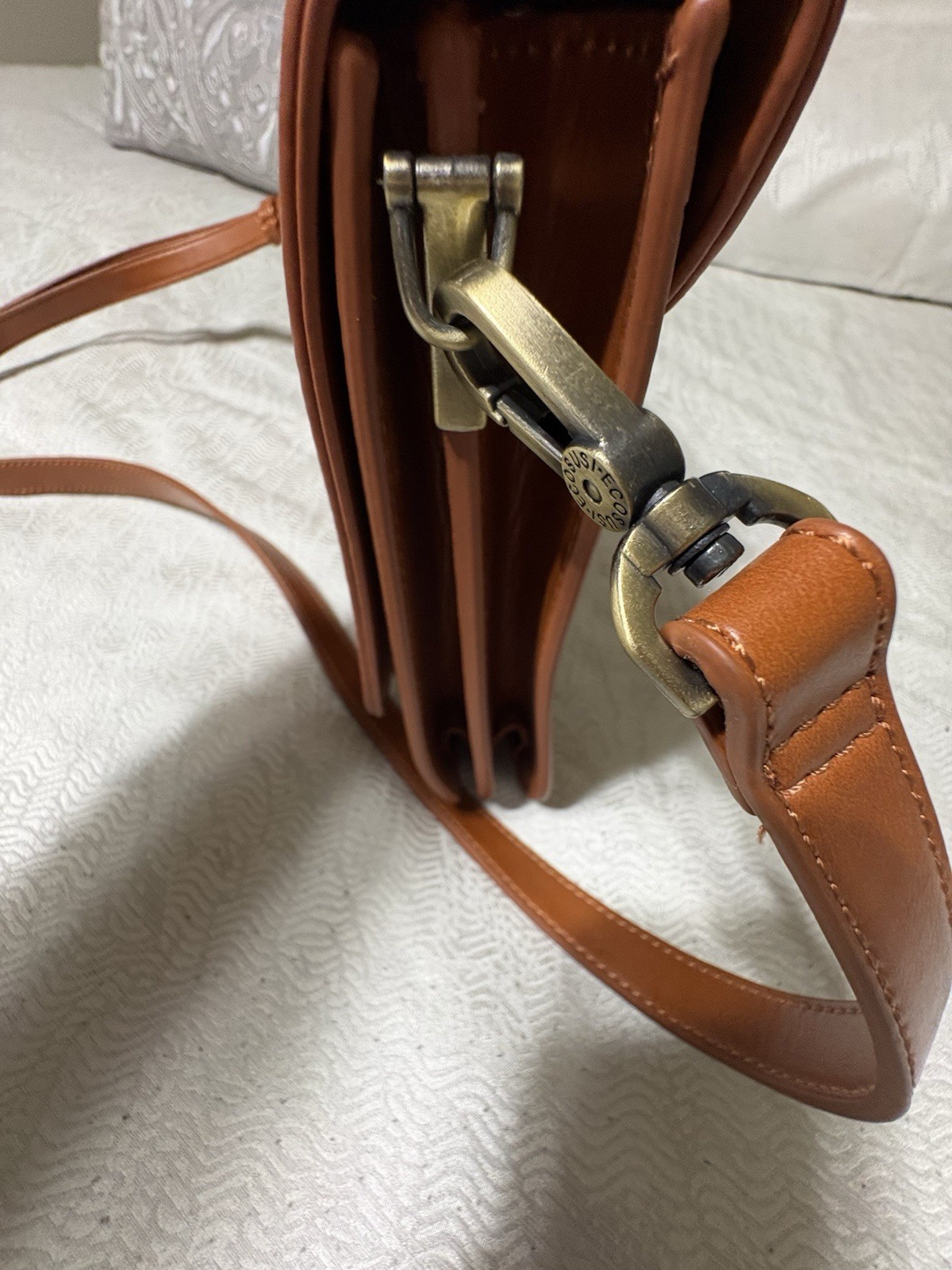 ECOSUSI Brown FAUX Leather messenger bag