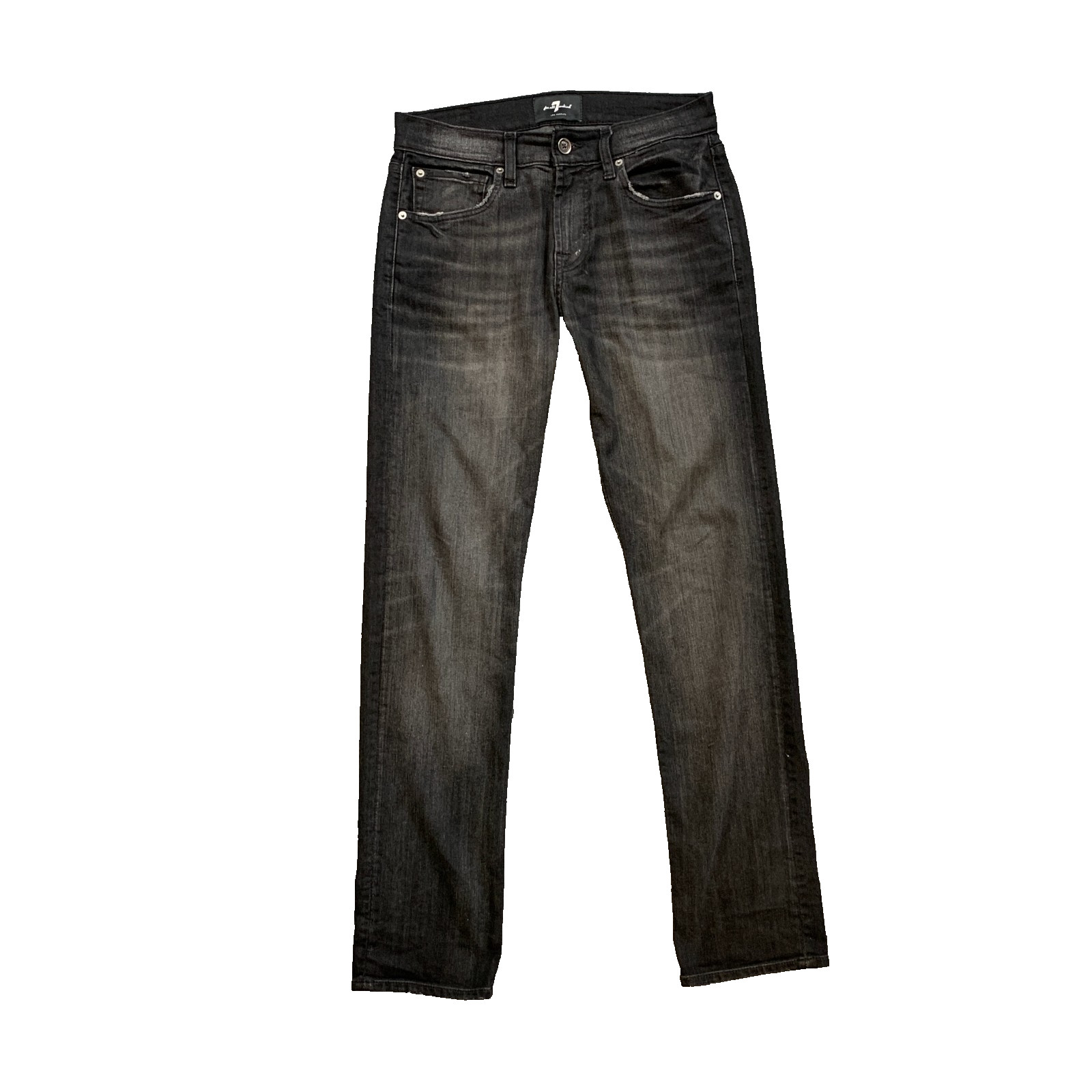 7 For All Mankind Jeans Mens 29 Black The Straight Whiskered Denim Pocket