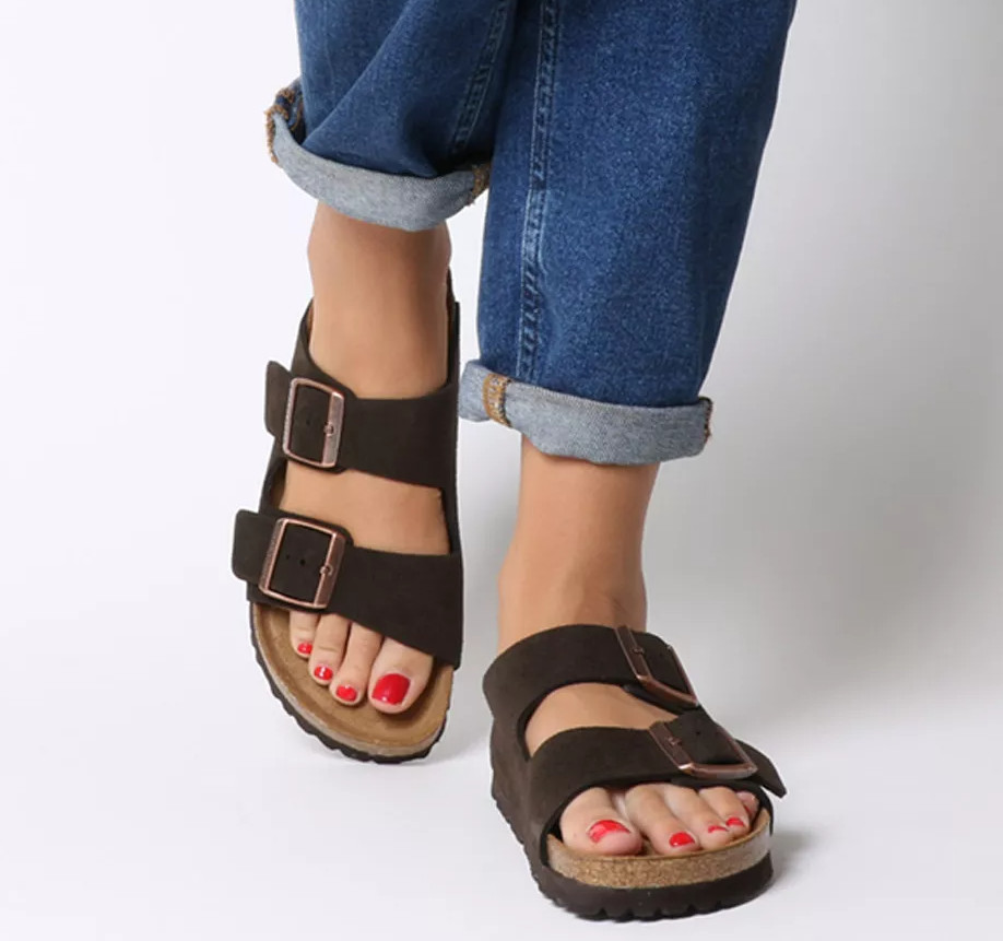 Birkenstock Arizona Mocha Suede Soft Footbed Unisex Sandals Narrow/Wide EU37-45