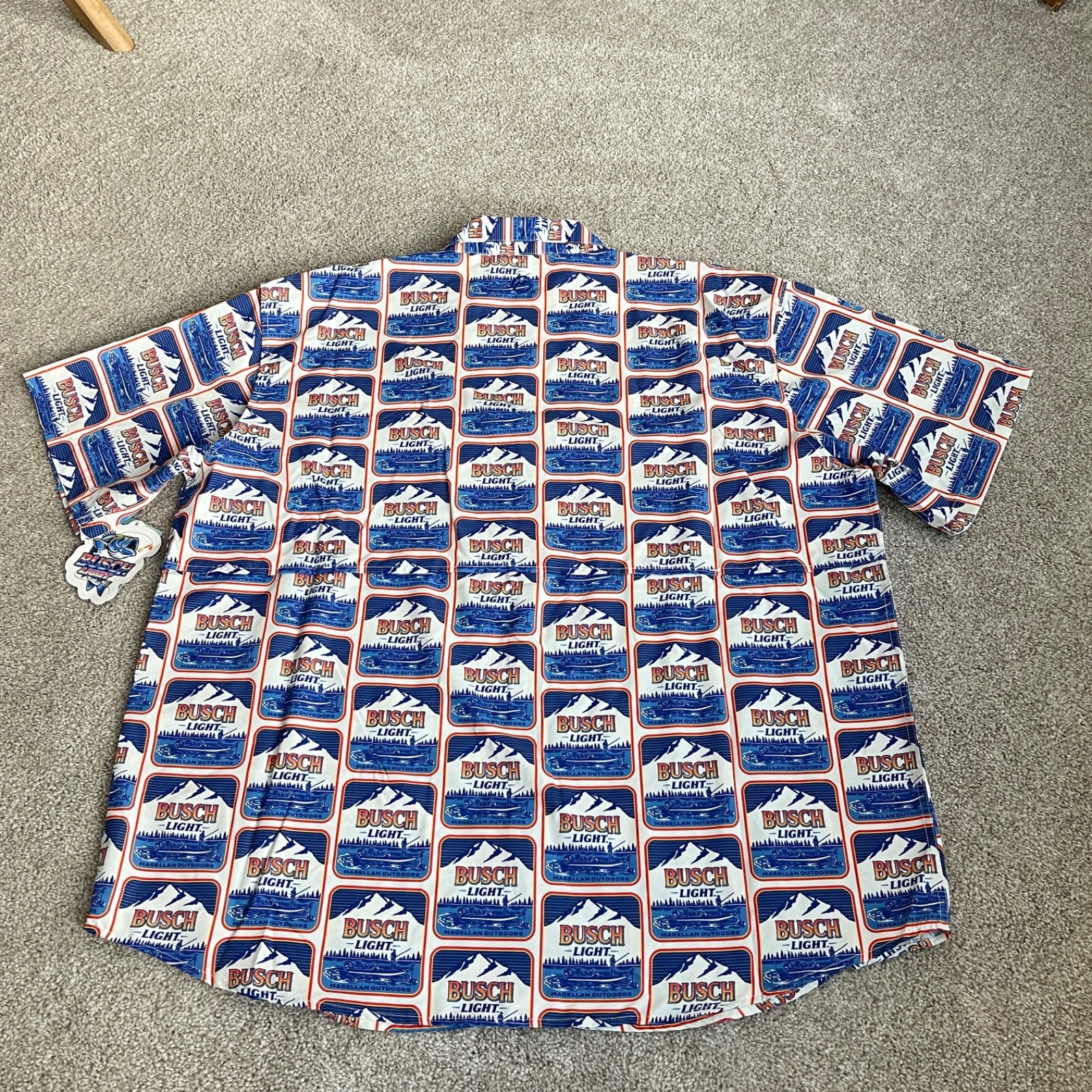 Busch Beer Shirt Men’s 3XL Vented Fishing Relaxed Fit Short Sleeve Outdoor Fun