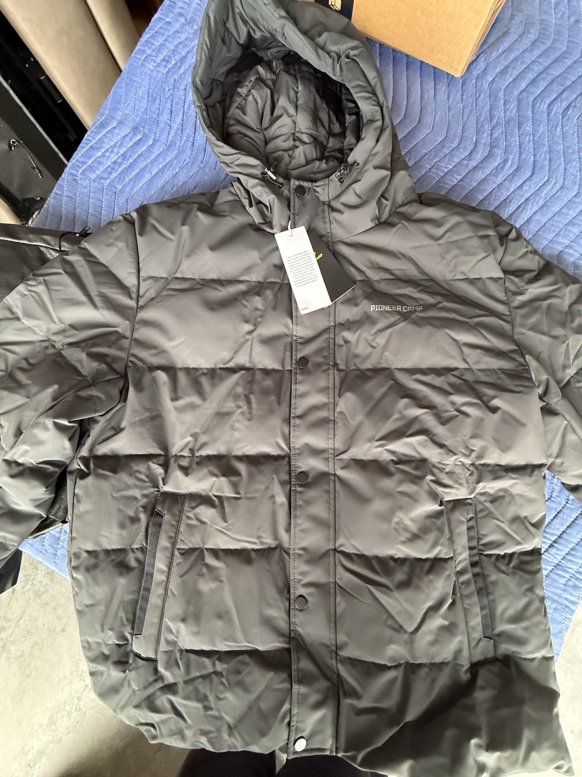 Pioneer Camp Men’s Winter Hooded Insulated Coat/Jacket, Size XXL black