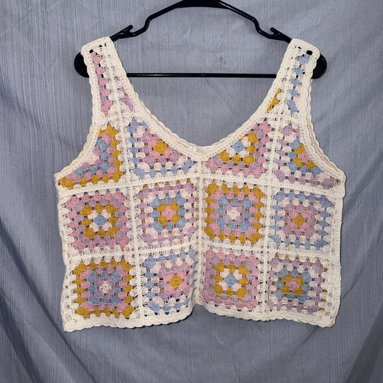 Granny Square Cropped Tank OSFM See Measurements and pics Boho, Festival