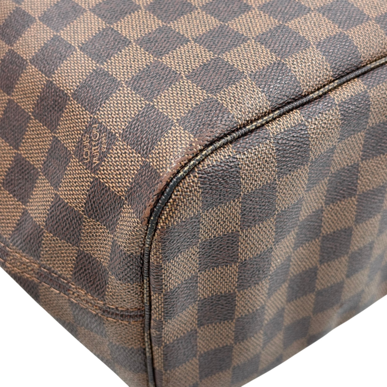 LOUIS VUITTON Neverfull MM Damier Ebene Brown Canvas Shoulder Tote Bag N51105