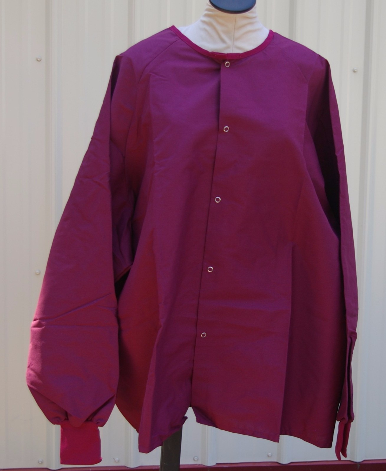 Best Medical Warm up Jacket Snap Closure Knit Cuff Burgundy Size 4X