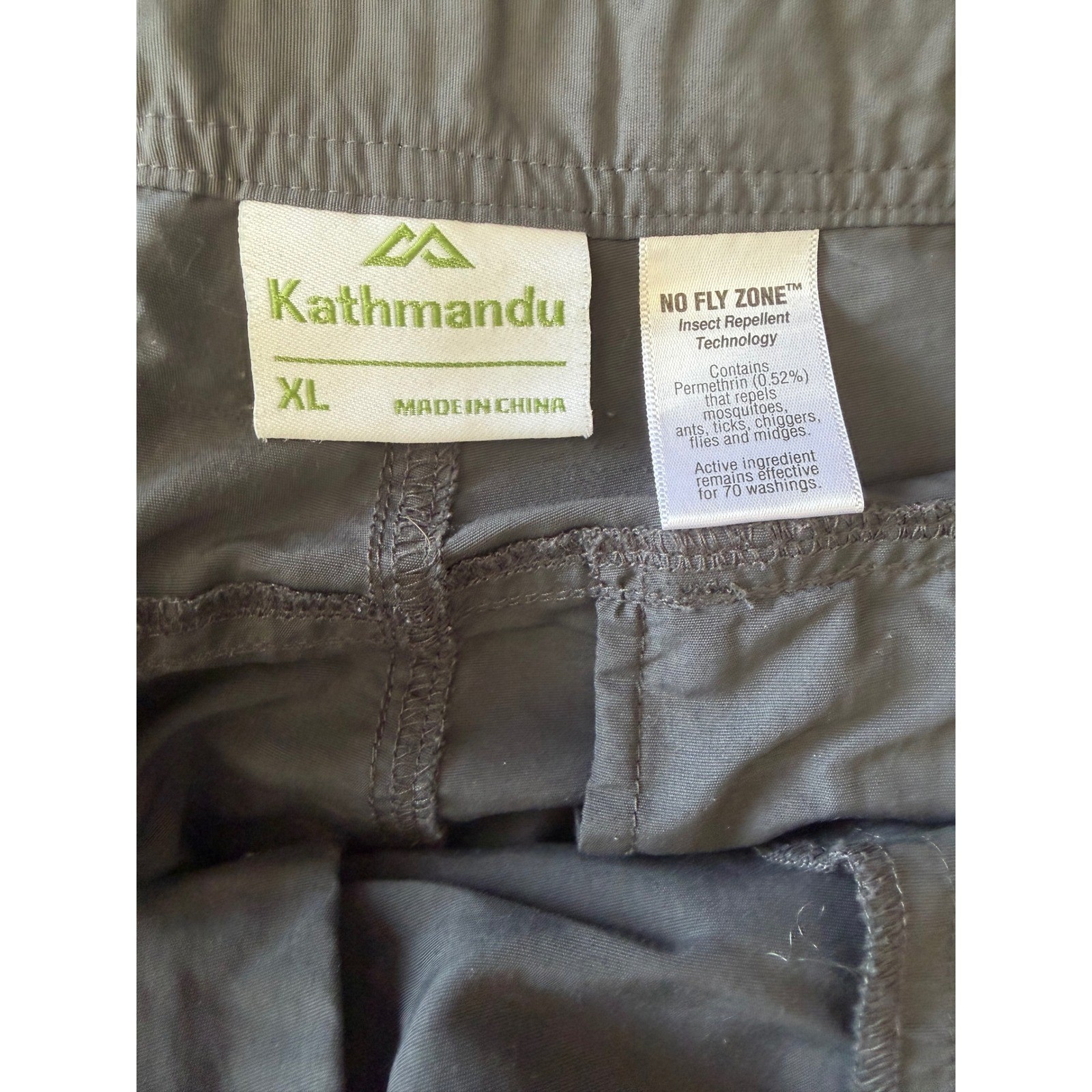 Kathmandu No Fly Zone Convertible Cargo Pants Mens XL Gray Hiking Outdoor 36×31