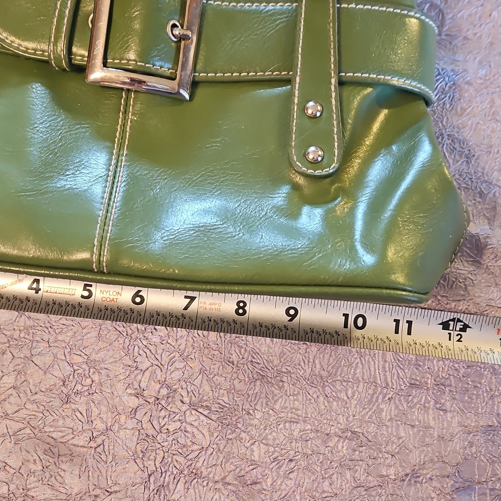 St. JohnsGreen Small Satchel Top Handle Bag Buckle Accent Magnetic