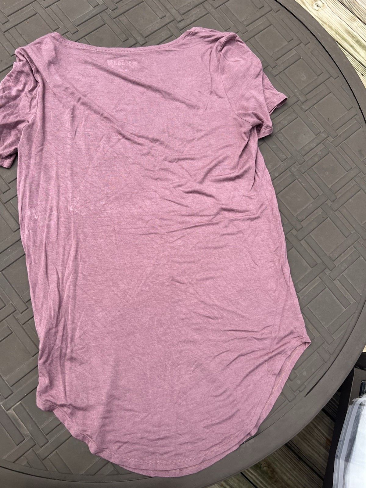 Mudd Purple Solid V-Neck Knit Short Sleeve Pullover T-Shirt Women’s M # 197