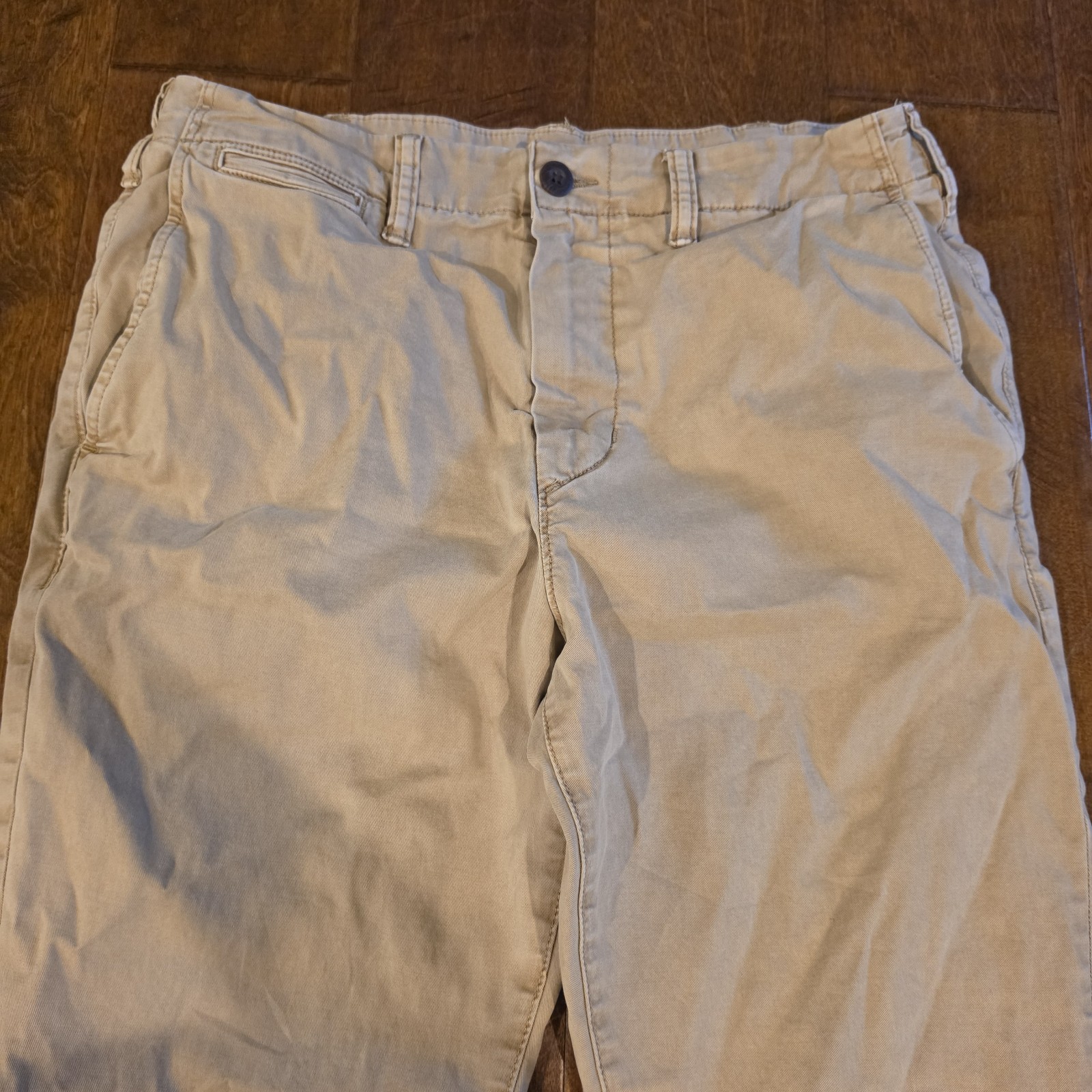 American Eagle Next Level Flex Beige Twill Chino Pants Men’s 32 Waist Slim Fit