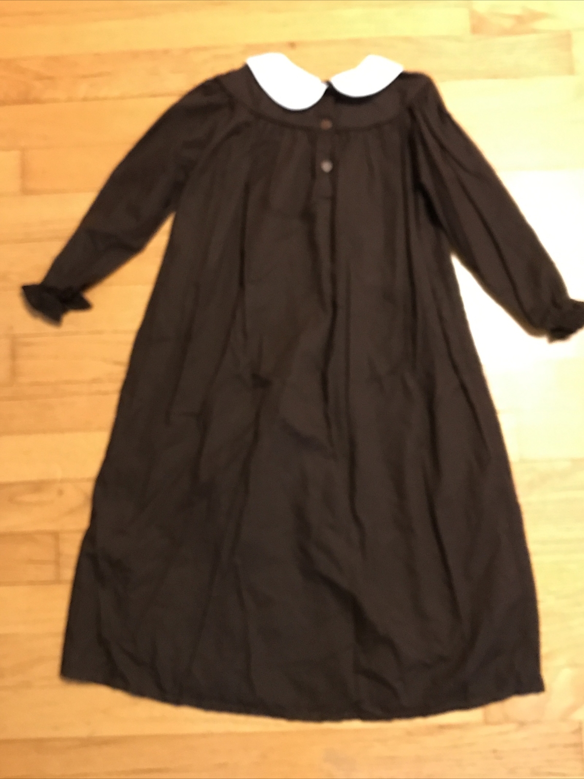Smock Monkey Embroidered Farm Animals Brown Long Sleeve Dress Size 5