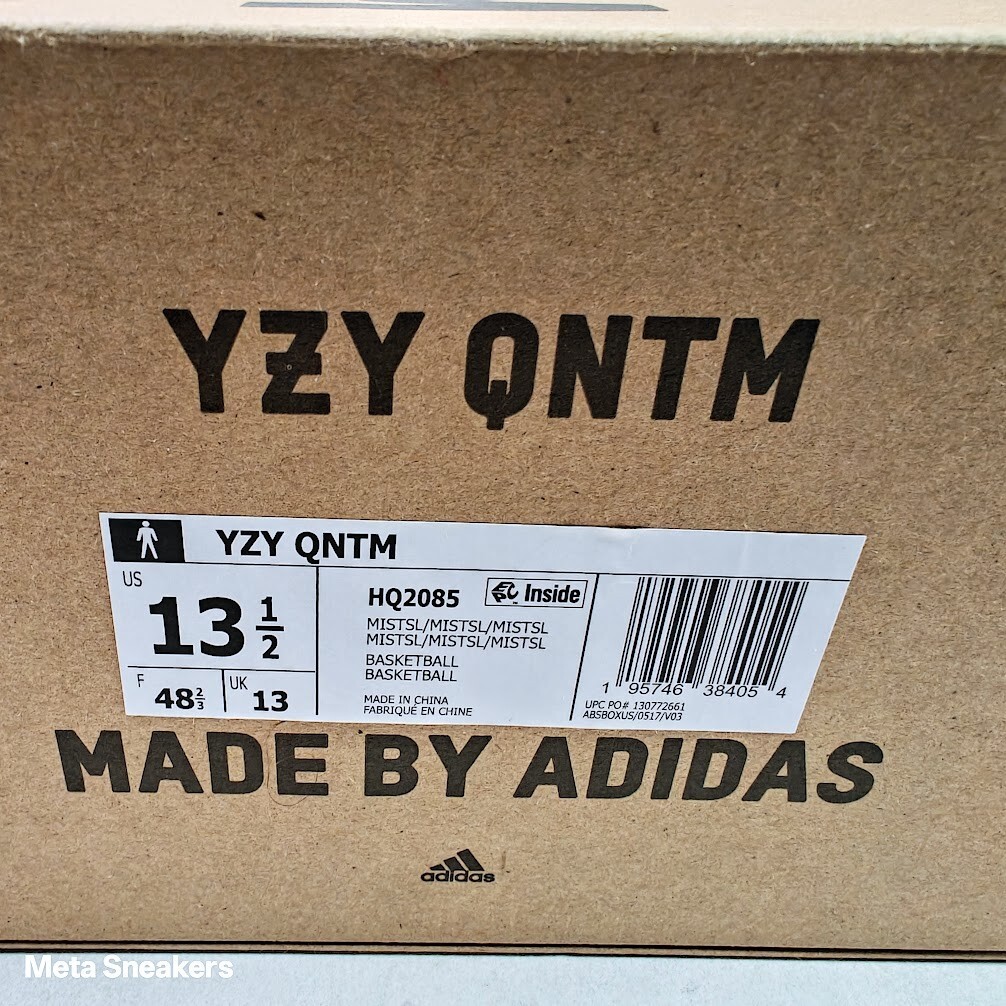Adidas US 13.5 Men’s Mist Slate Beige Black Lifestyle Yeezy QNTM HQ2085 NIB