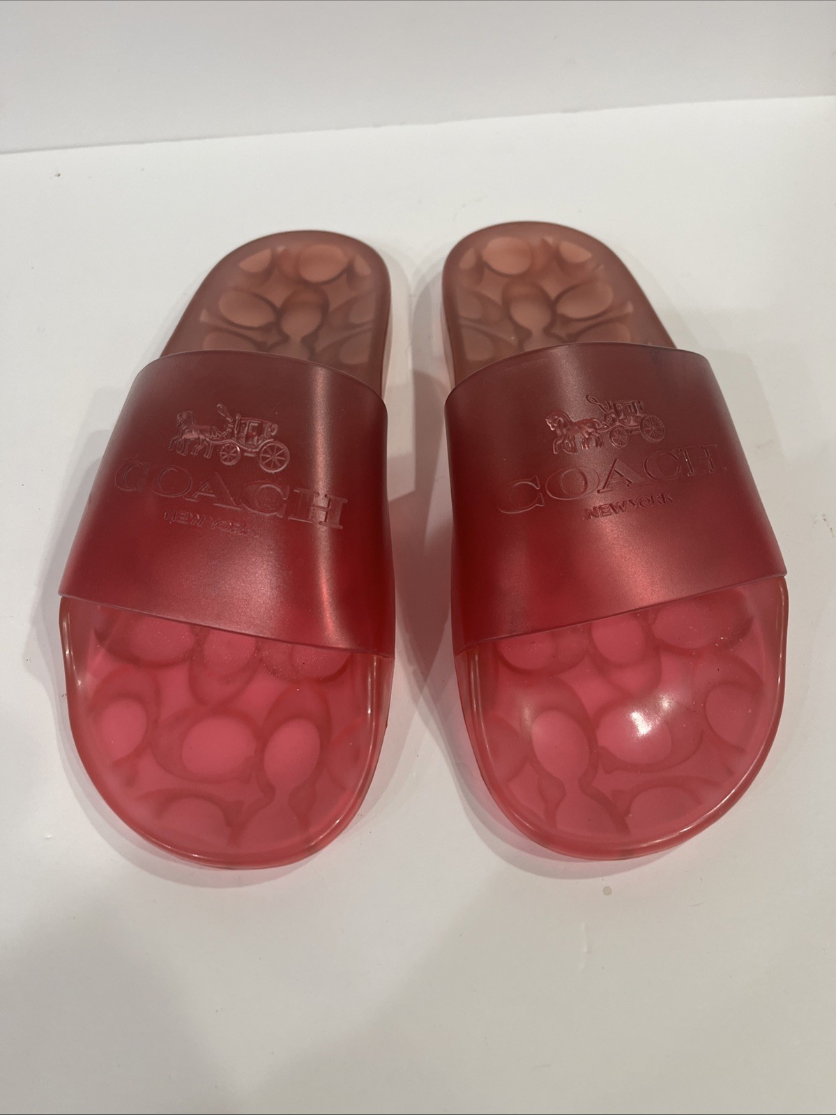 Womens Coach (Size: 8B) Ulyssa Rubber Pink Pool Summer Jelly Slides