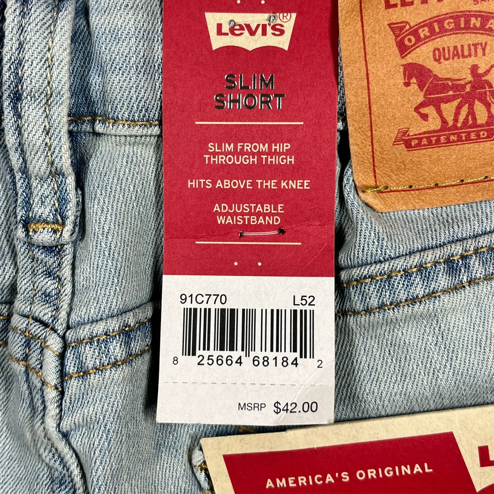 Levi’s Slim Short Youth 18 Reg Light Wash Stretch Comfort Adjustable Waistband