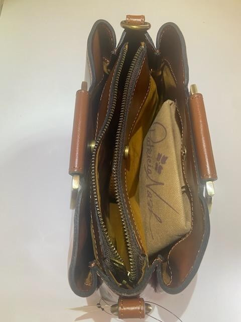 NWT_Patricia Nash_Renna Floral Satchel_Metal Accents_Leather Strap_Crossbody