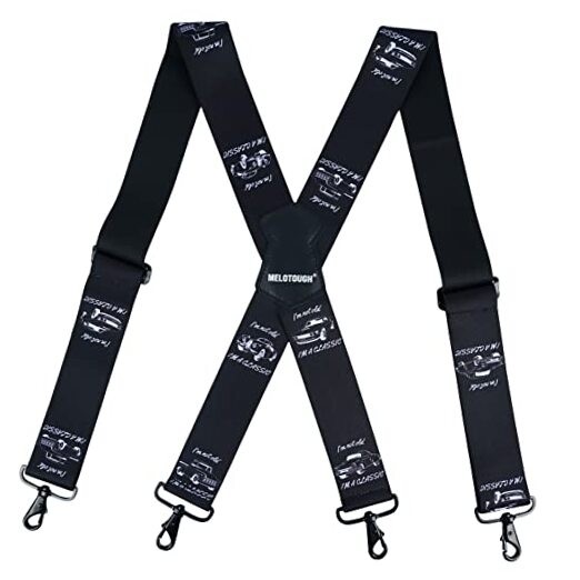Men’s Suspender 1.5/2 Inch Wide Suspenders Full Elastic X 2 inch Classic Car