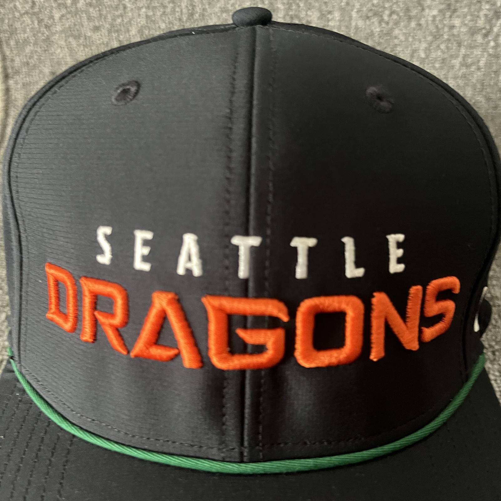 ’47 XFL Football Seattle Dragons Structured Snapback Adjustable Black Orange Gre