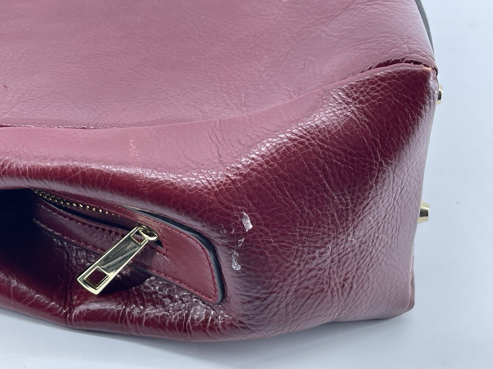 Divina Firenze Large Burgundy Red Leather Cross Body Shoulder Hand Bag Purse