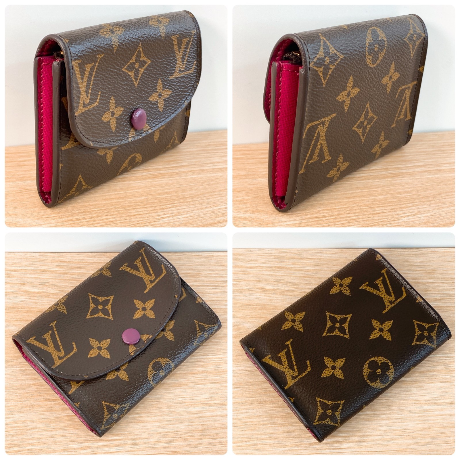 Louis Vuitton Monogram Rosalie Coin Purse Card Case Bordeaux M41939