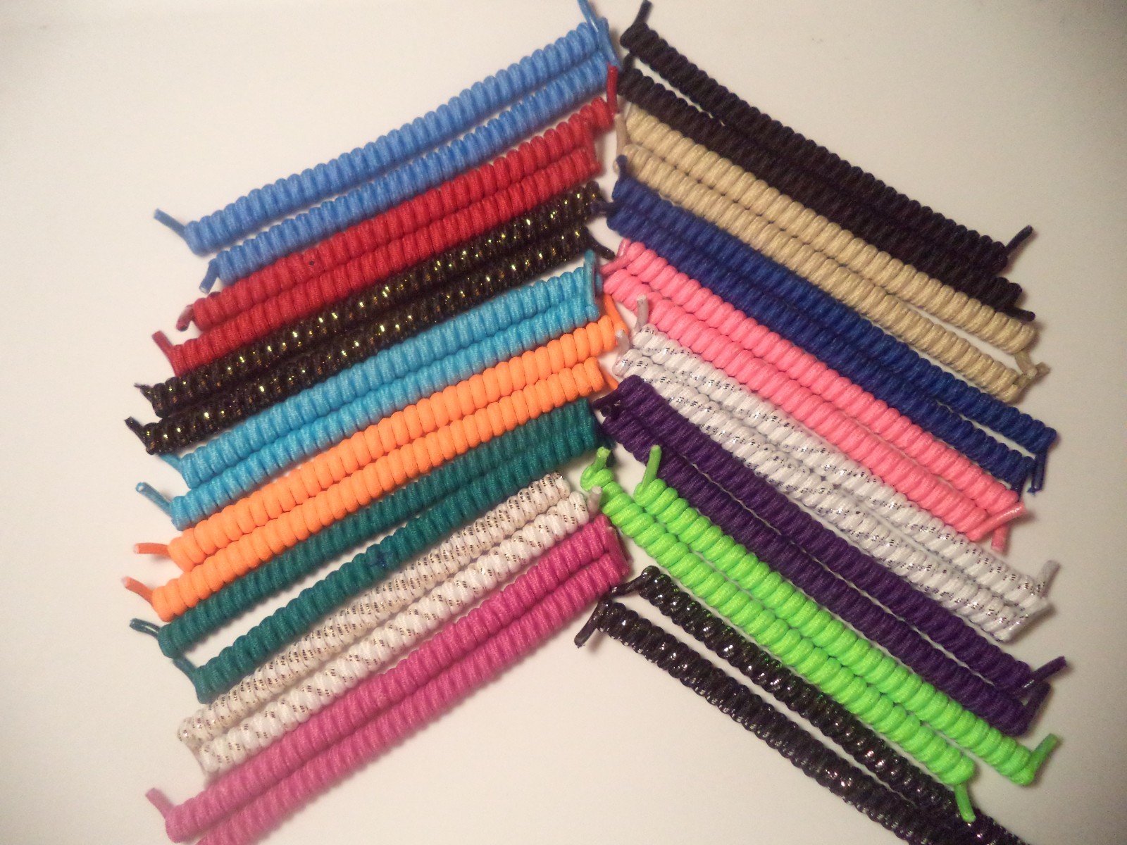 Curly Elastic No Tie Shoelaces Slip Your Foot In/Out, Kids, Women, Made in USA