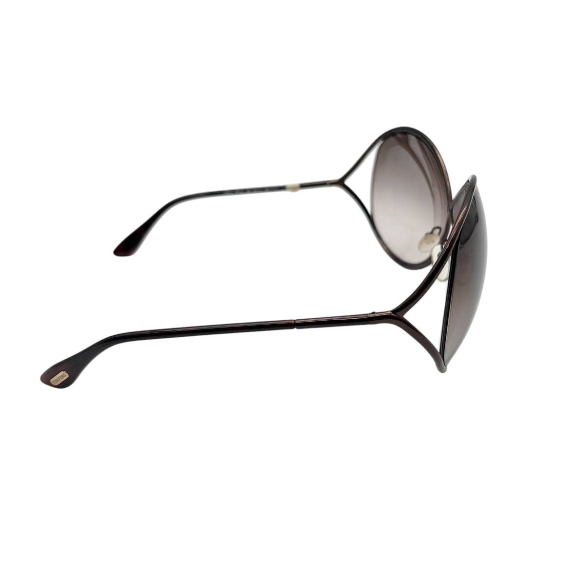 Tom Ford Lilliana TF131 Sunglasses 66mm Gradient Dark Brown Metal Used