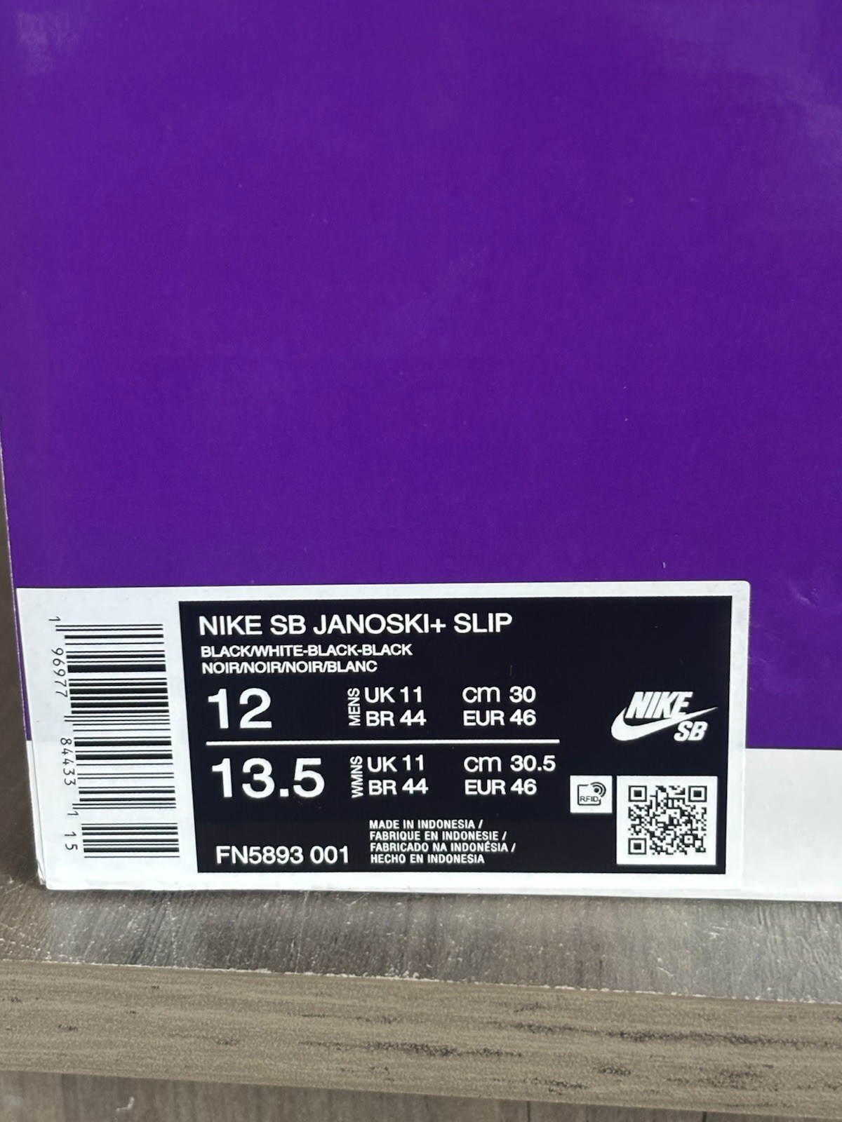 Size 12 – Nike SB Zoom Janoski+ Slip ‘Black White’ FN5893-001 Men’s Shoes NEW
