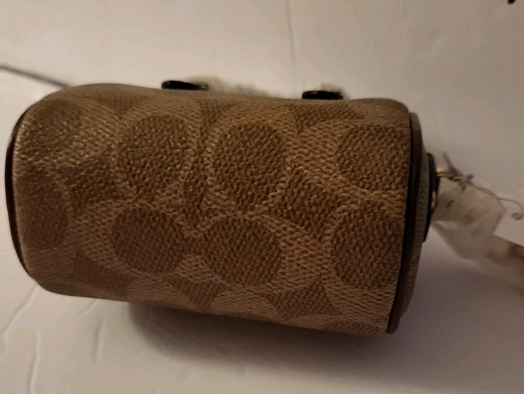 Coach Mini Rowan Bag Charm Brown N Tan NWT