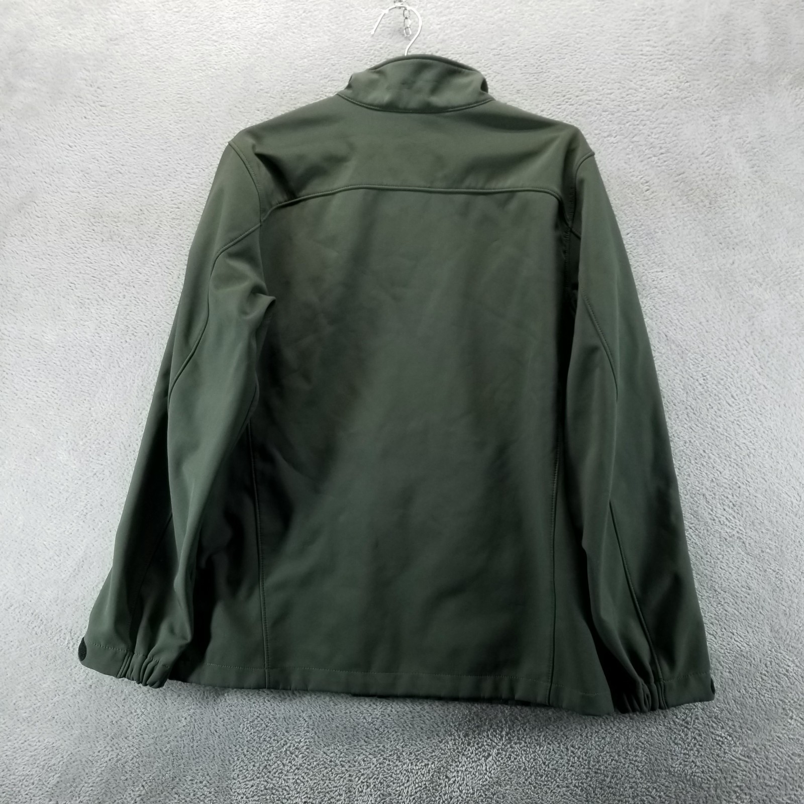 Eddie Bauer Jacket Mens M Green Stratify 2.0 Soft Shell Full Zip Fleece Lined