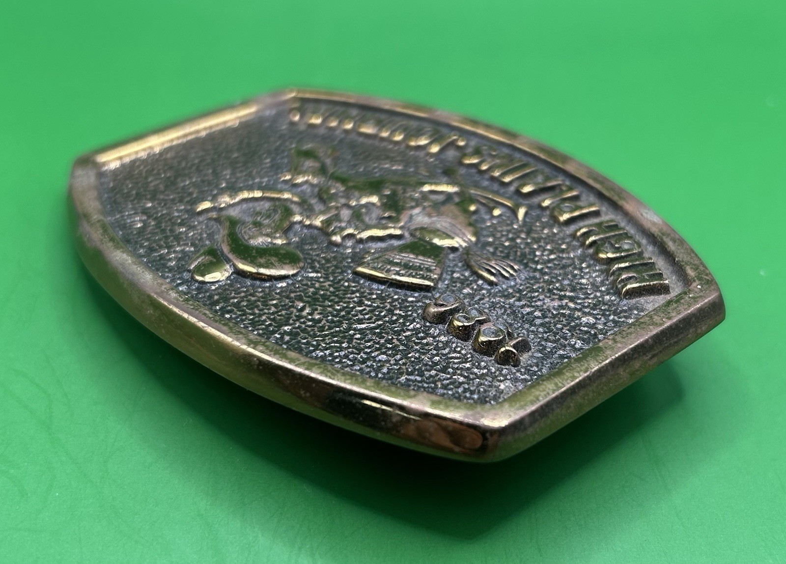 Vintage 1986 High Plains Journal Solid Brass Belt Buckle Cowboy Agricultural