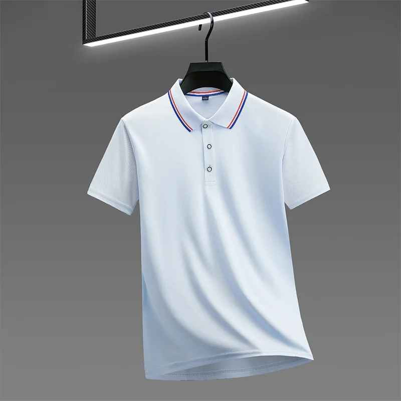 Men’s Solid Polo Shirt Breathable Summer Beach Business Casual Tee Tshirt Gift