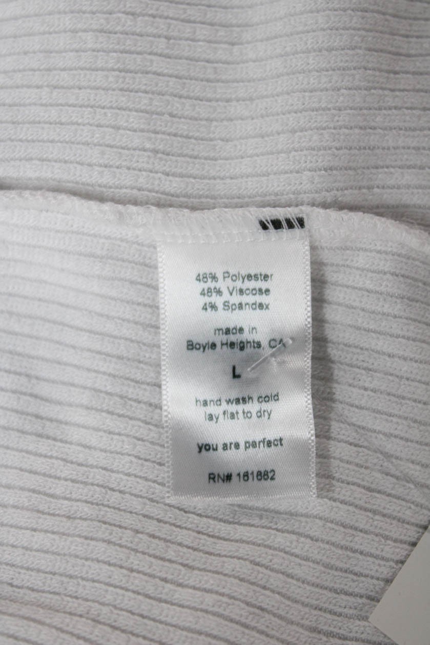 Perfect White Tee Womens White Basic T Shirt Long Sleeve Size L