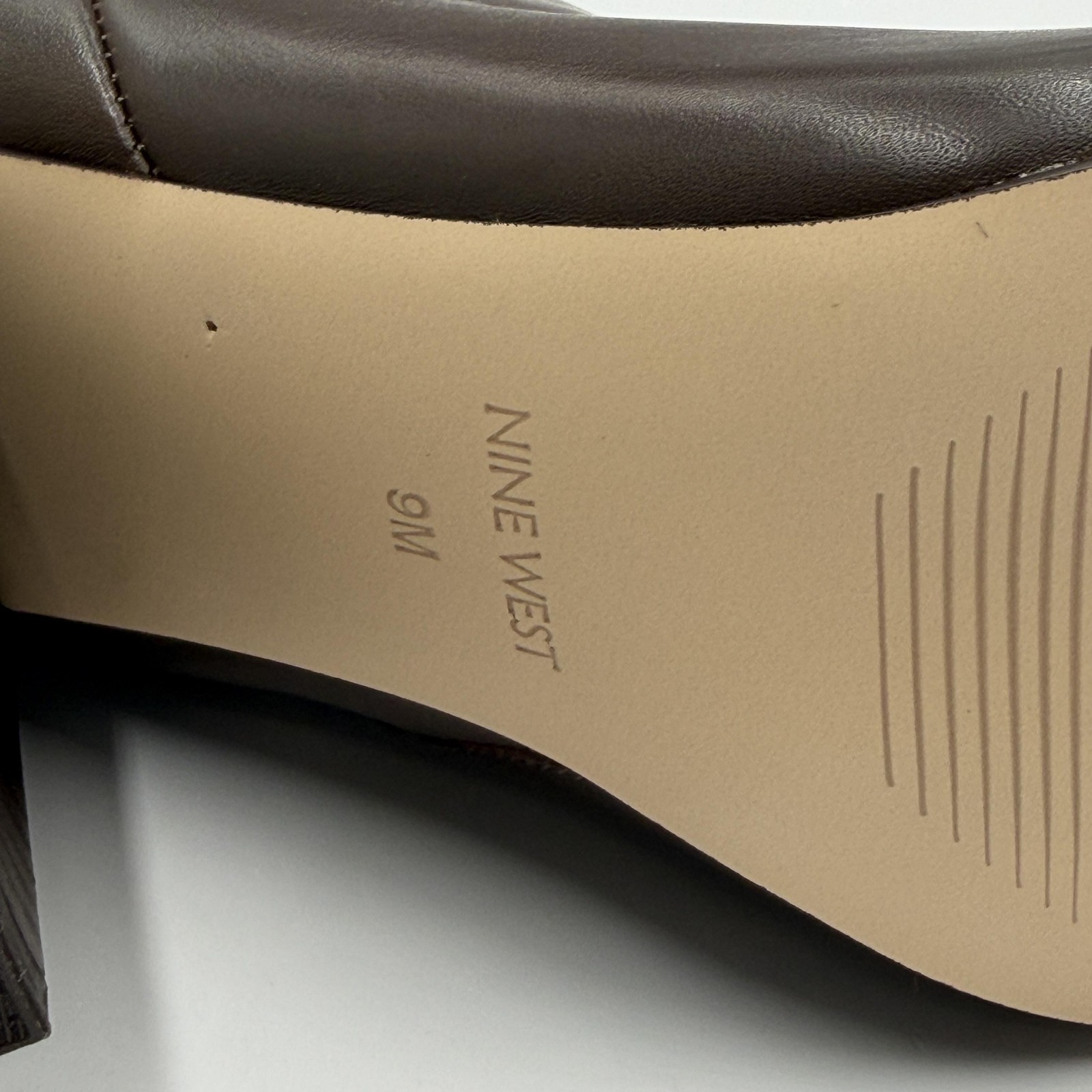 Nine West Peachey Knee HIgh Riding Boots, Women’s Size 9, Brown Block Heel
