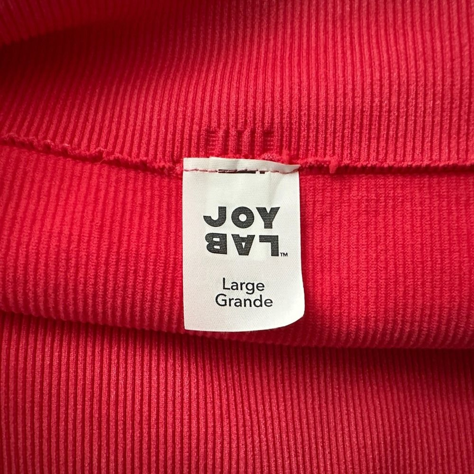 JoyLab Hot Pink Ribbed Seamless High Waist Gym Workout Leggings Large Barbiecore