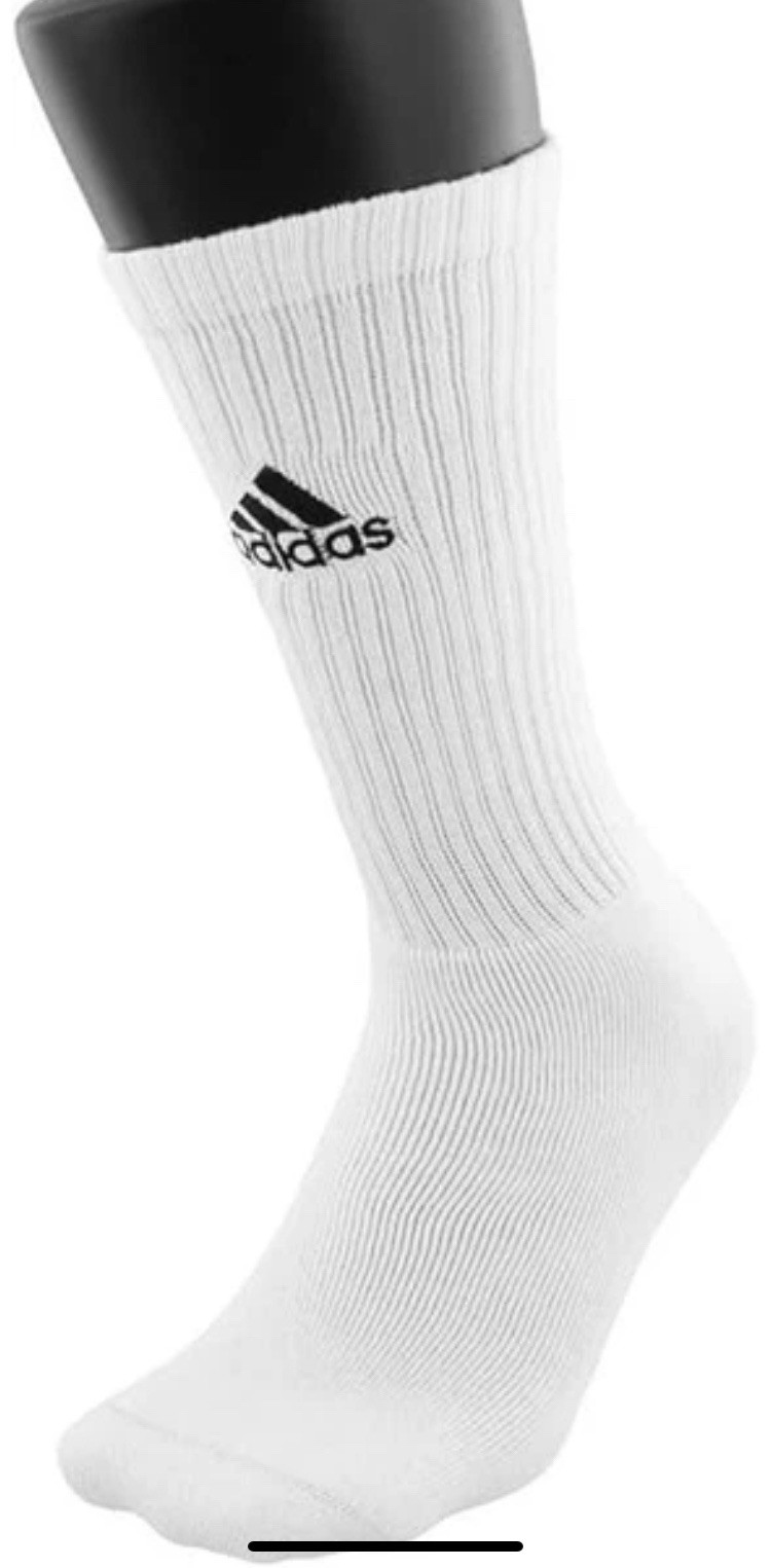 Adidas Team 6-pack White Crew Sock – 6 Pair Size MD – M’s 6.5 to 9 W’s 7 to 10