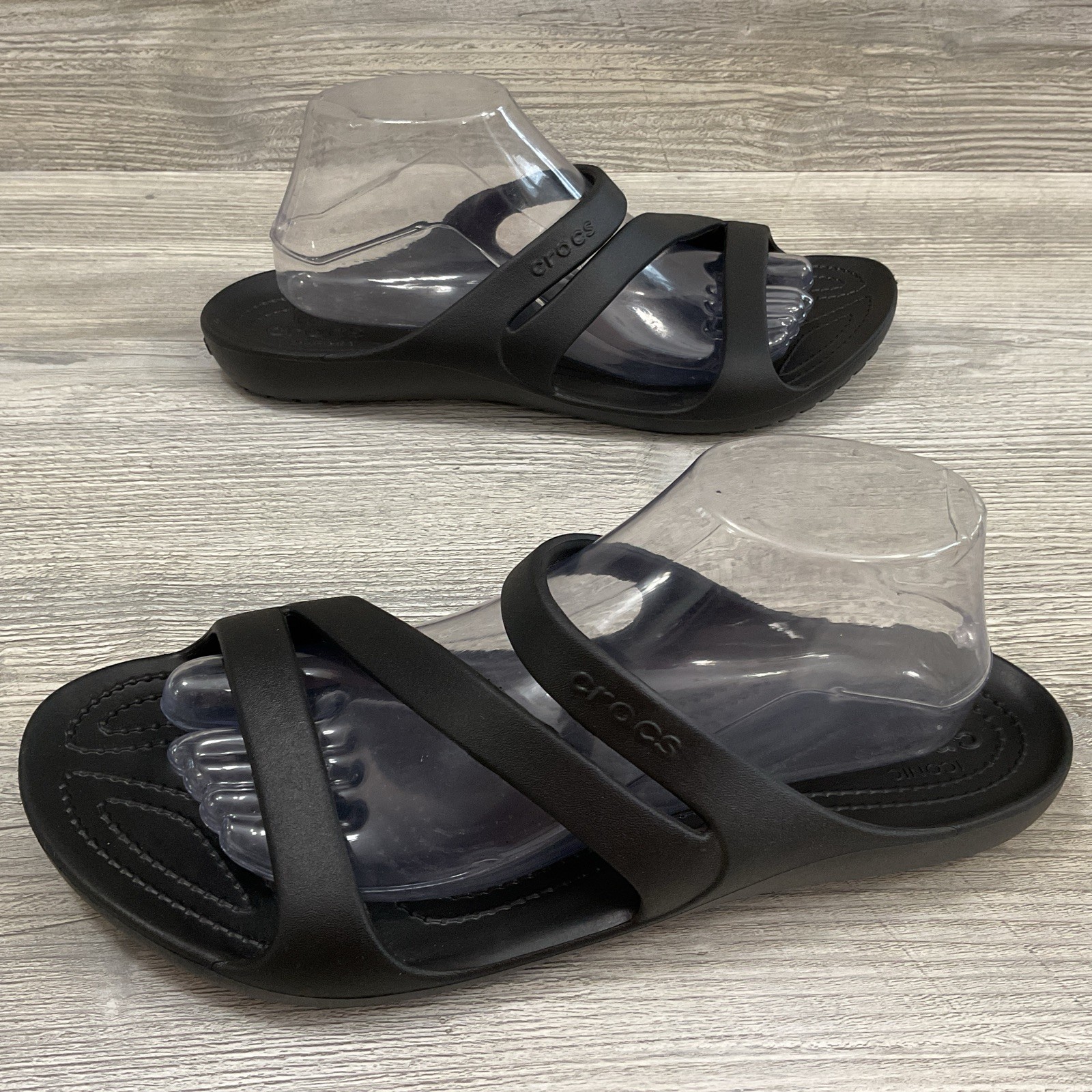 Crocs Sandals Kadee II Flip Flop Thong Black Rubber Slip On Open Toe Womens 11