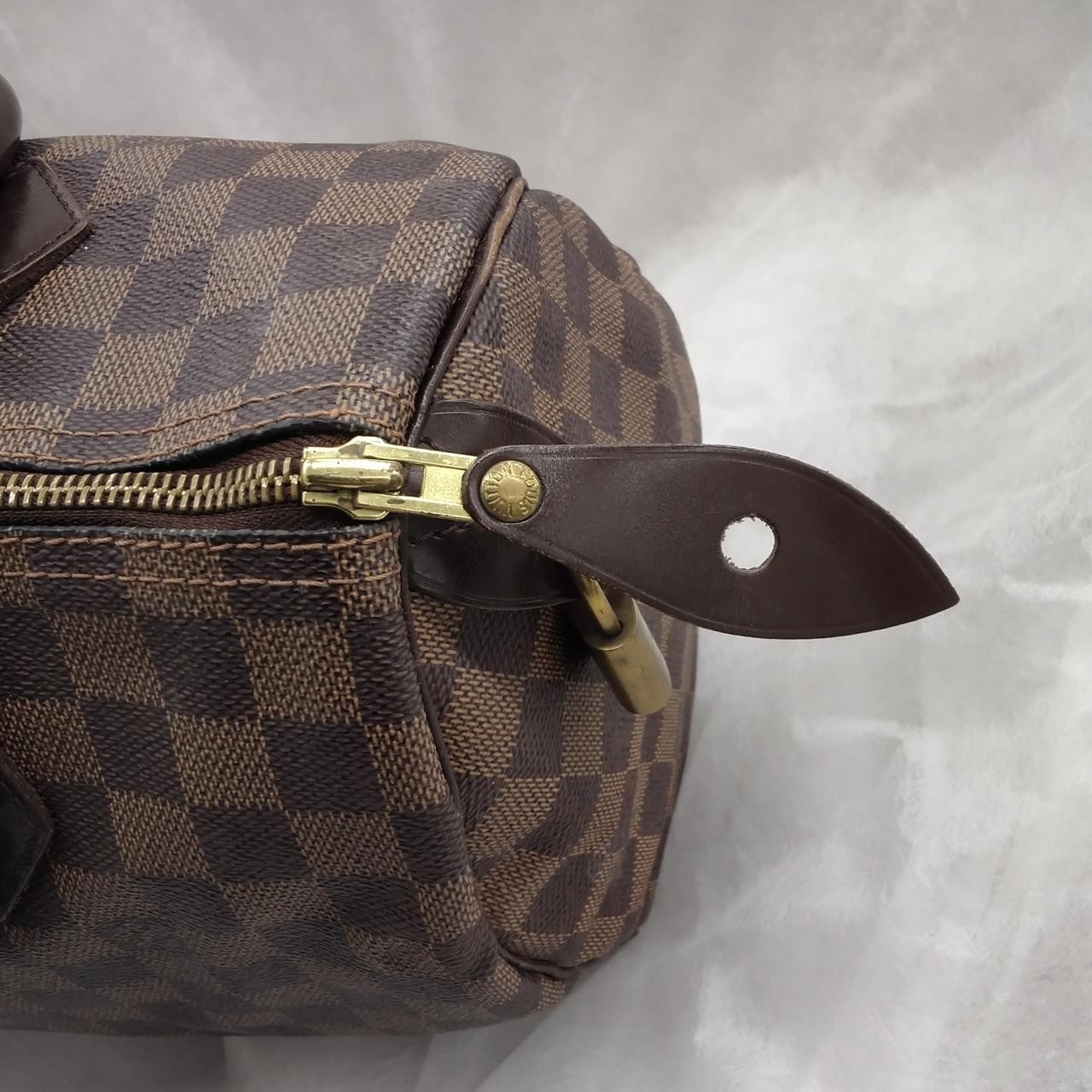 LOUIS VUITTON Damier Ebene Speedy 30 N41364 Handbag Leather Auth Used