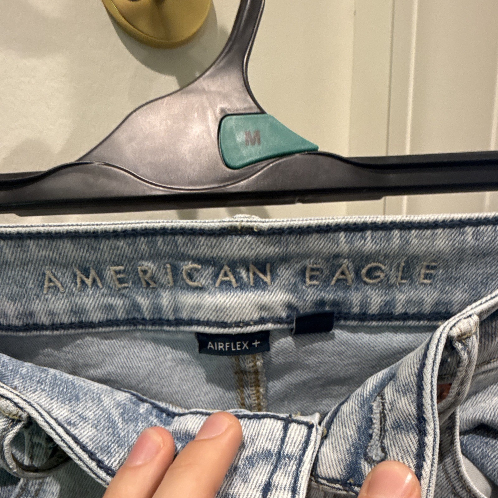 American Eagle Men’s Blue Light Wash Skinny Slim Stretch Denim Jeans, 5-Pocket