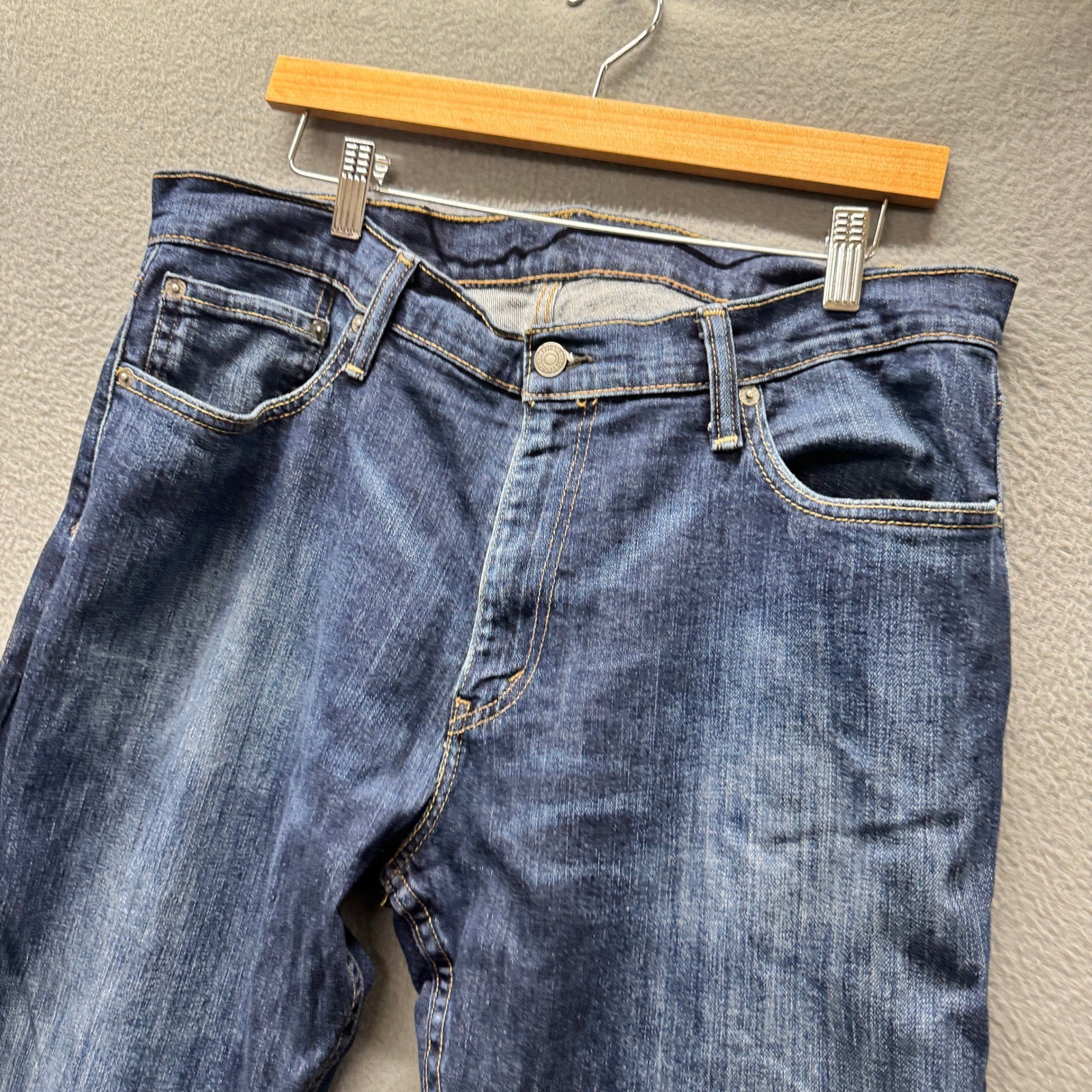 Levi’s 514 Jeans Mens 36×30 (36×29 ACTUAL) Straight Dark Wash Denim Faded Wash