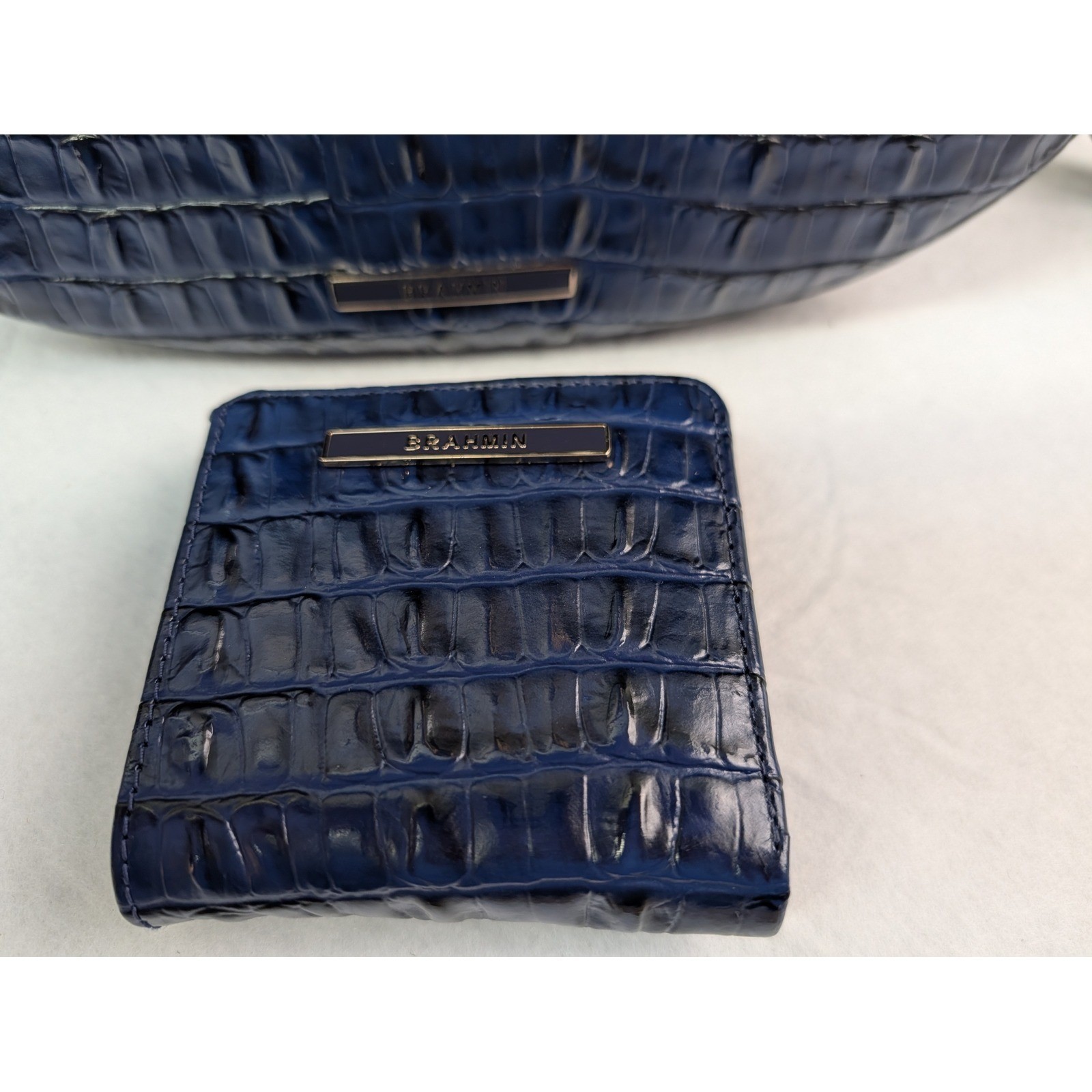 Brahmin Cynthia Leontyne Small Embossed Leather Bag and Jane Mini Wallet
